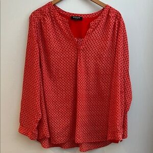 Dalia Plus satiny Red/ orange Blouse 2x